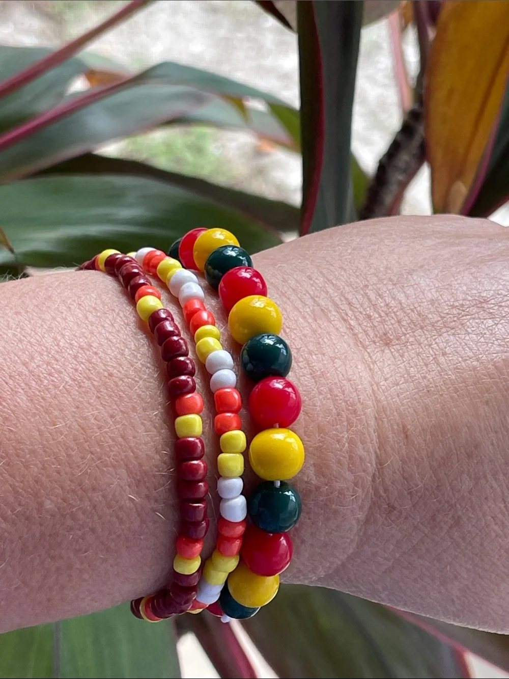 Halloween Bracelet Set of 3 Colorful Glass Beads